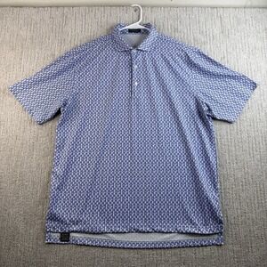 Turtleson Golf Polo All Over Print Men's Size Large Loch Llyod Embroidery